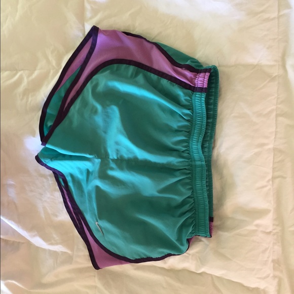 Nike running shorts dry fit aqua and purple XS