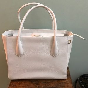 Gorgeous white leather Dagne Dover tote