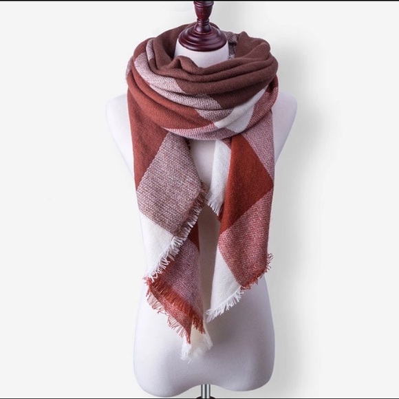 Accessories - Brand New Women's Brown/Multi-colored Plaid Scarf