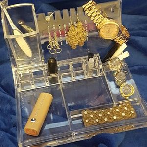 Acrylic jewelry makeup accessory organizer