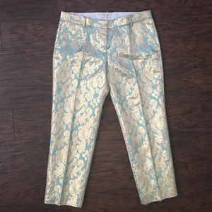 J Crew Metallic Jacquard Skimmer Pant