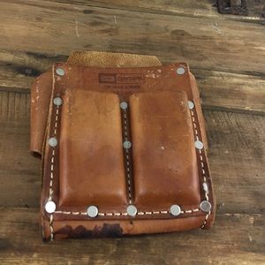 Men's leather tool belt bag
