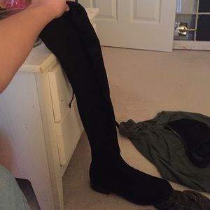 Over the knee black boots