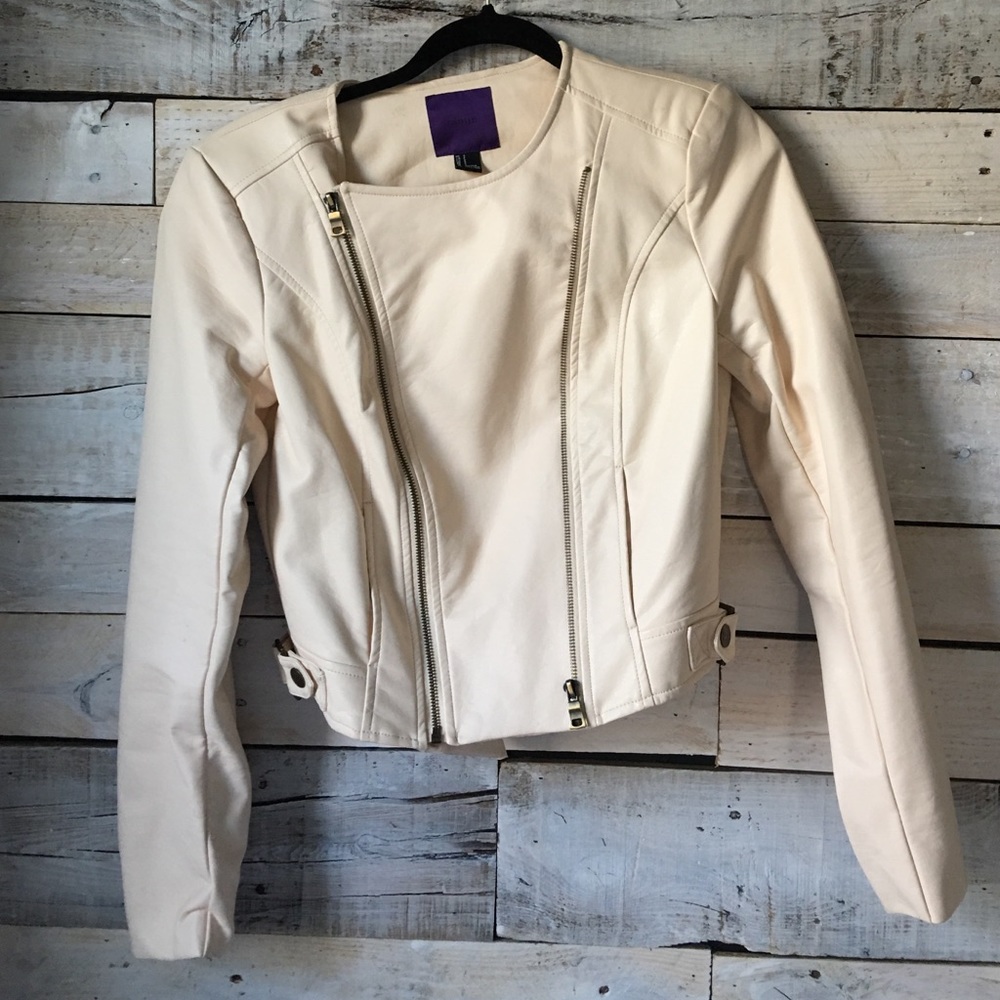 Final markdown Cream pleather  jacket