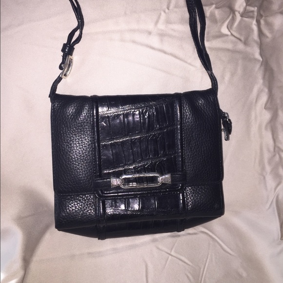 Small black leather purse