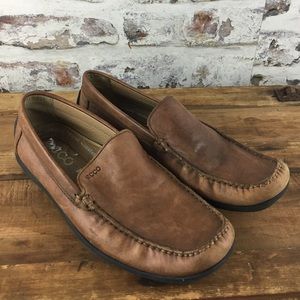 Ecco brown leather loafers