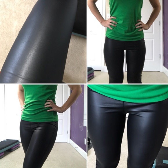 SOLD OUT Burgundy Faux Leather Leggings High Waist - Picture 5 of 8