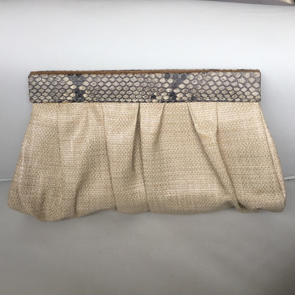 Custom Woven Clutch with Python Trim from Brazil