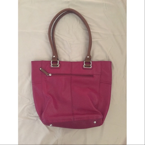 Pink leather purse