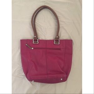 Pink leather purse