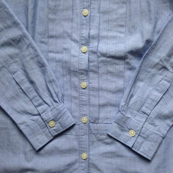 Ann Taylor LOFT- blue button down shirt - Picture 3 of 4