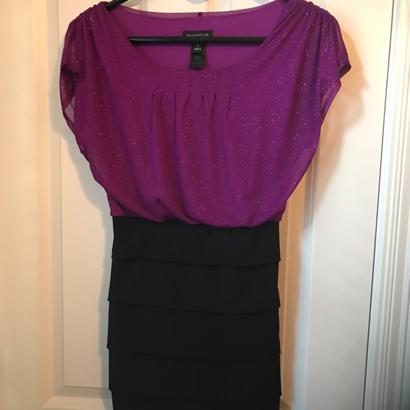 En Focus Studio size 4 Purple and Black dress
