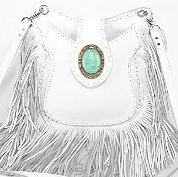 Handmade turquoise embellished handbag - Picture 3 of 4