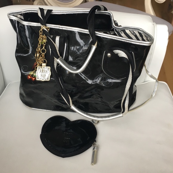 Rare Vintage Anna Sui Tote with Zip, Charms