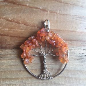Carnelian Crystal Tree of Life Pendant