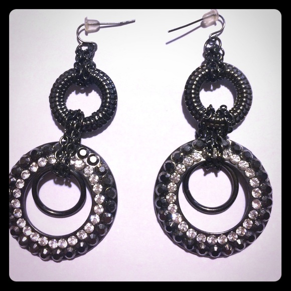 Black jewel earrings