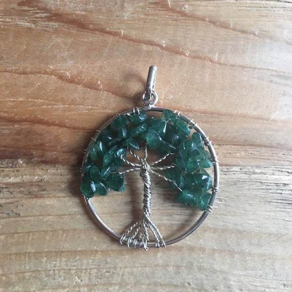 Green Jade Tree of Life Pendant