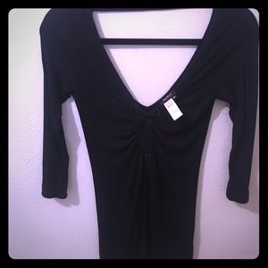 Sexy miss sixty top, black 3/4 sleeve corset top