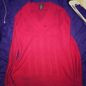 Red faded glory vneck sweater