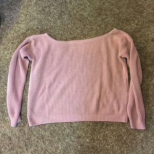 Missguided + Off The Shoulder Pink Sweater