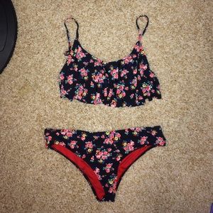 Forever 21 Floral flounce bikini