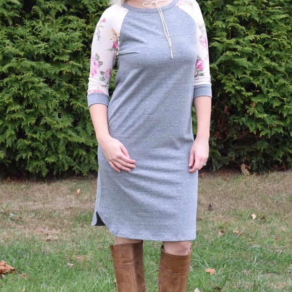 Grey knee length dress