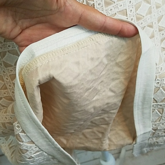 NEW Fit and Flare Textured Ivory Dress - Picture 7 of 8