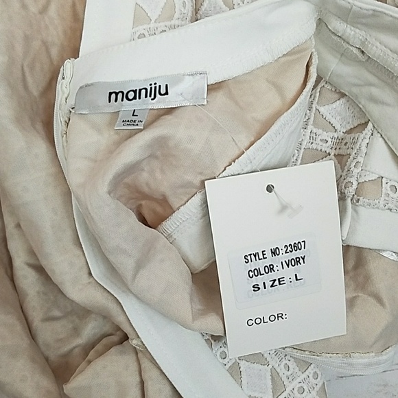 NEW Fit and Flare Textured Ivory Dress - Picture 8 of 8