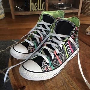 Special edition neon hi-top converse/chuck taylors