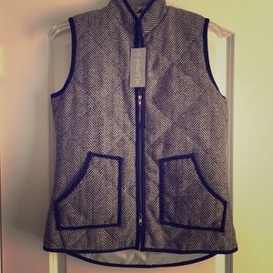 Tweed, quilted herringbone vest