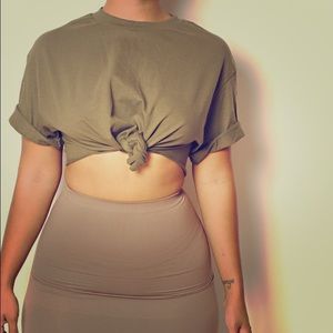 Babes and Felines crop top olive