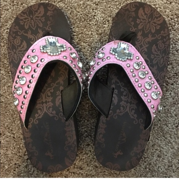 Rhinestone flip flops
