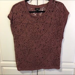 Mossimo Mauve Distressed Top