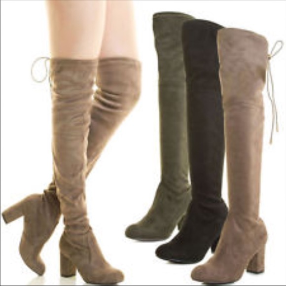 ✨LAST ONE ✨Olive green over the knee boots - Picture 2 of 4