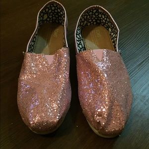 Pink sparkly toms. Women's size 7.5. Worn once.