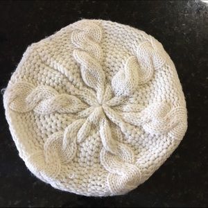 Slouchy White Knit Cap