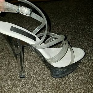 PLEASER Kiss Lucite Platform Costume Novelty Heels