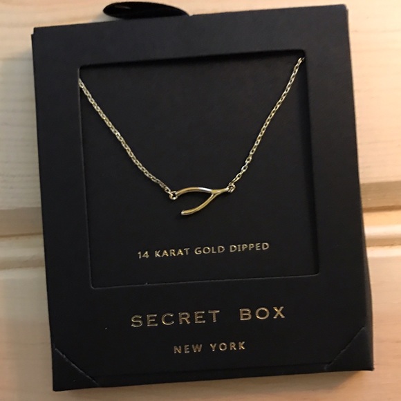 Wishbone 14 karat gold dipped necklace.