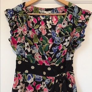 Anthropologie floral wrap blouse in Size 2