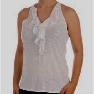 Lilly Pulitzer white ruffle tank
