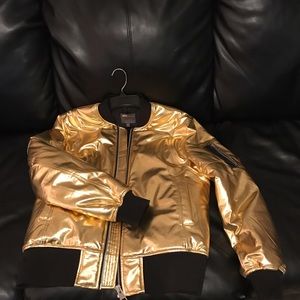 Gold bomber jacket