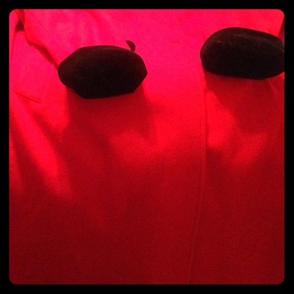 Lane Bryant Red and black long thick warm pea coat