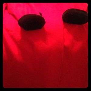 Lane Bryant Red and black long thick warm pea coat