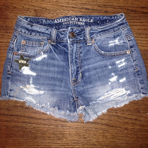 Hi-Rise Denim Shorts