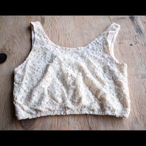 Cream Lace Crop top/ never been worn