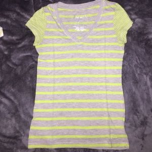 Green and gray stripped T-shirt from Aéropostale