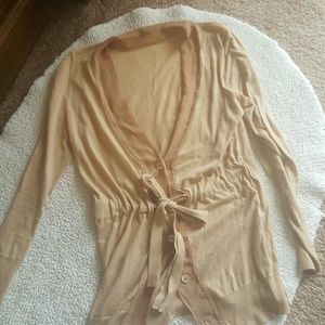 Light weight cardigan with bow tie detail