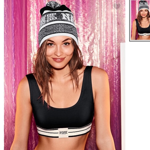 NEW VS PINK Fashion Show Gray Beanie Hat