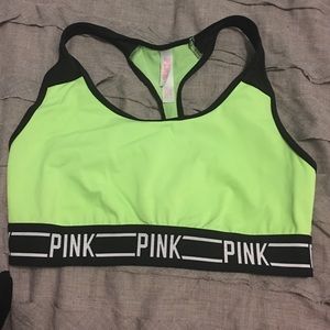 Victoria's Secret PINK sports bra lime green.