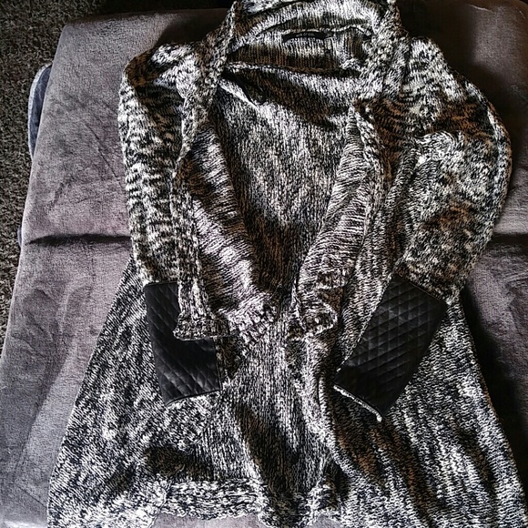 Ark & Co. Waterfall Cardigan faux leather